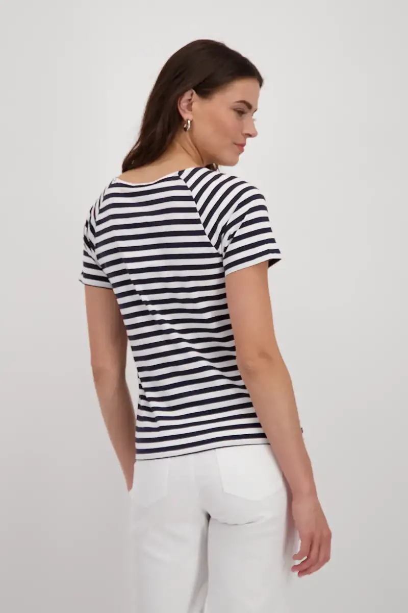 Monari Ringel Shirt mit Frauen Zeichnung VIP-Rabatte