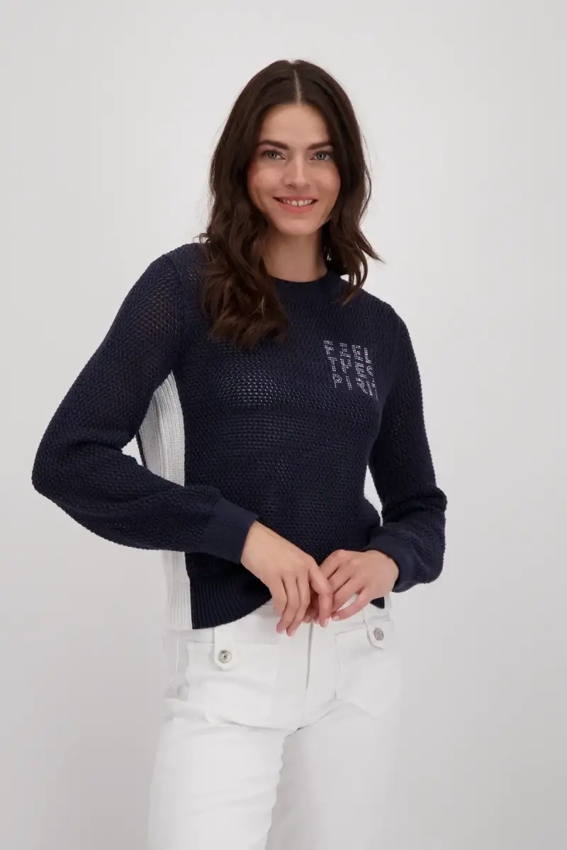 Monari Pullover Colorblocking Tiefpreis
