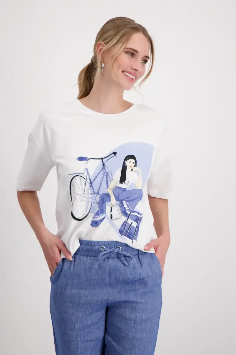 Monari T-Shirt mit Frauen Zeichnung Begrenzte Freigabe