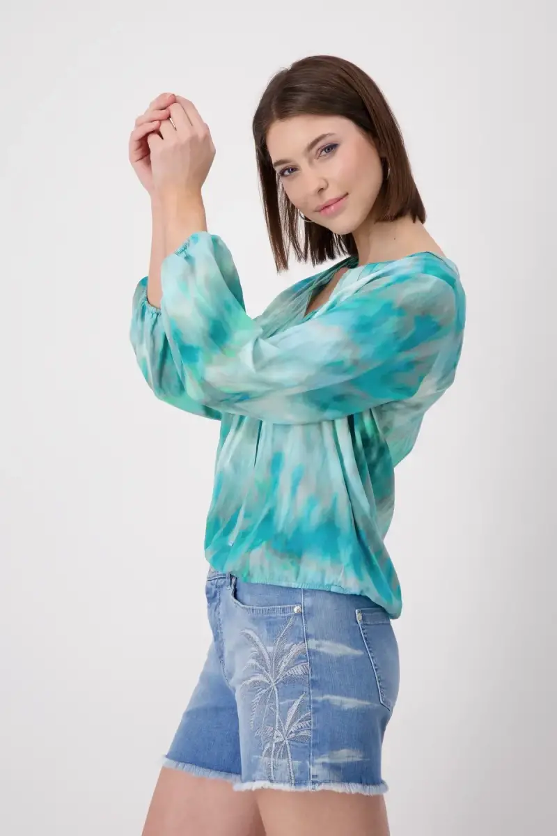Monari Luftige Bluse mit Batikmuster Super Rabatt