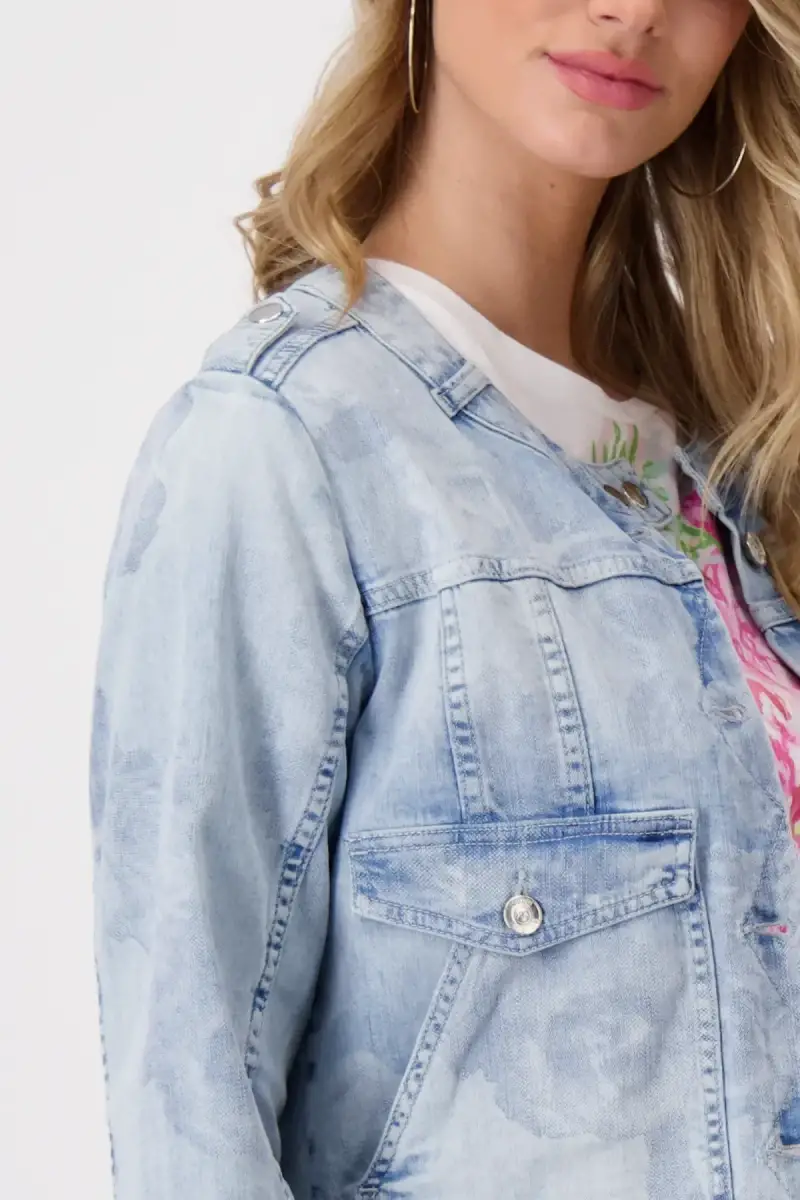 Monari Jeansjacke mit Blumenmuster Blitzverkäufe