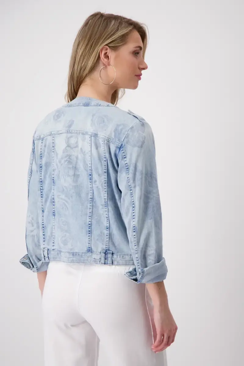 Monari Jeansjacke mit Blumenmuster Blitzverkäufe