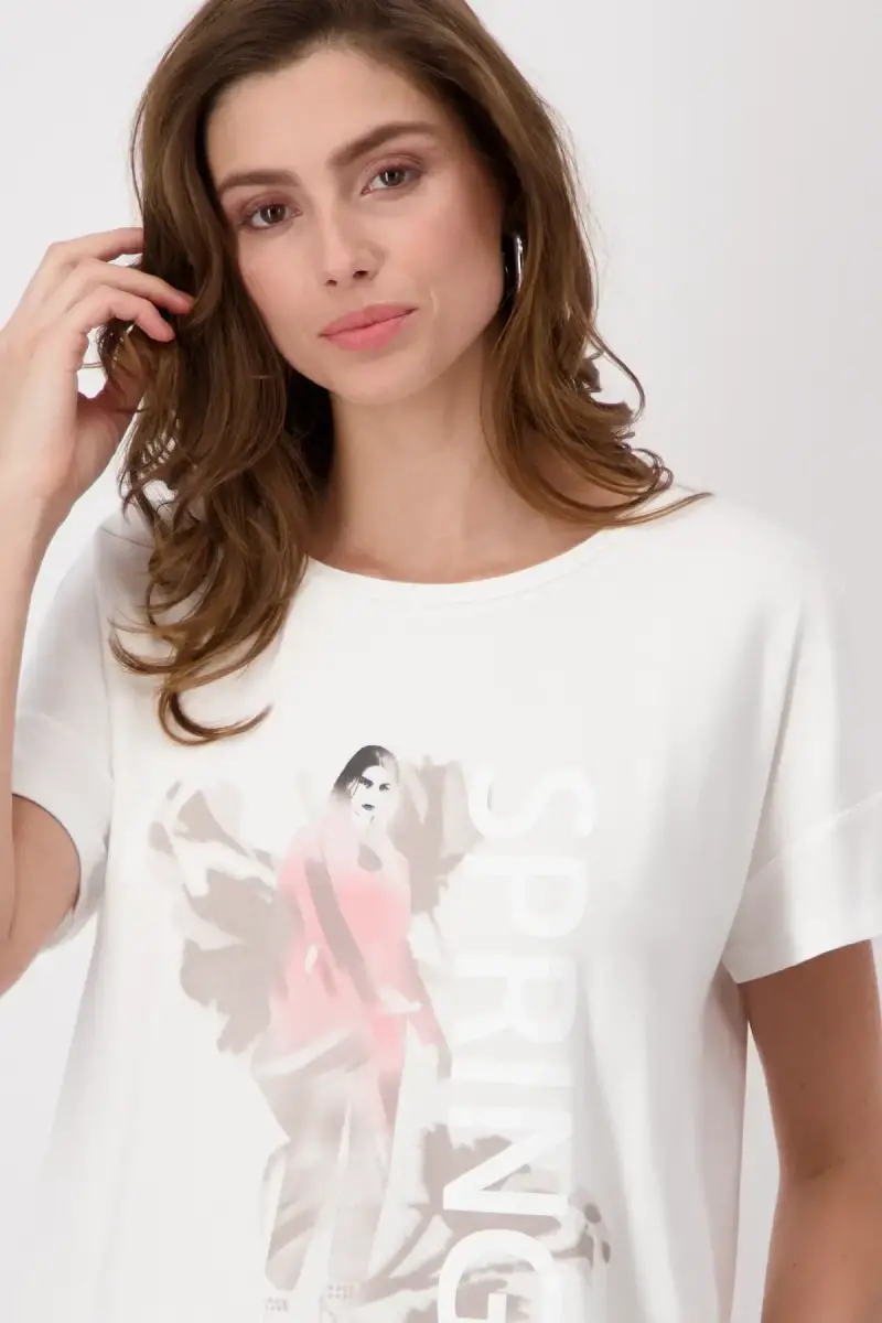 Monari T-Shirt mit Frauen Zeichnung Preisnachlass