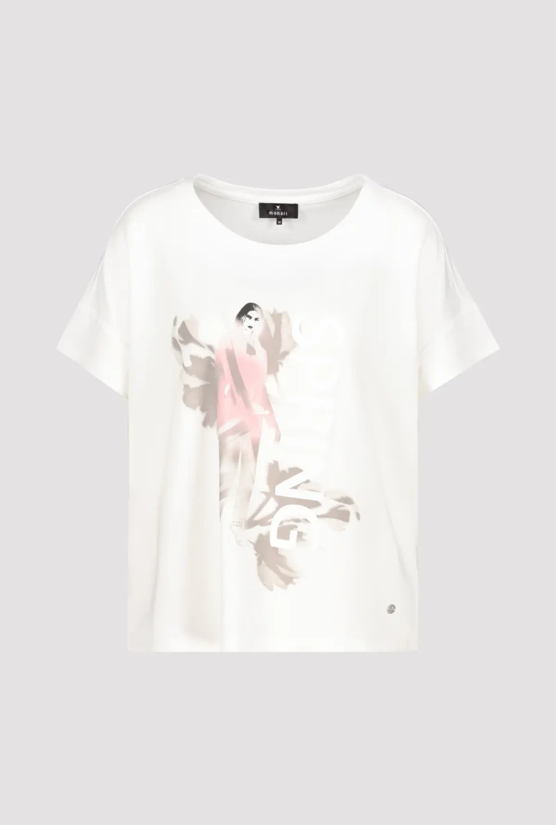 Monari T-Shirt mit Frauen Zeichnung Preisnachlass