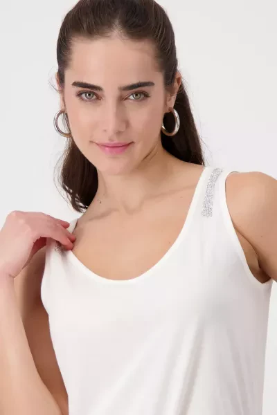 Monari T-Shirt mit Blumenstickerei Lagerräumung
