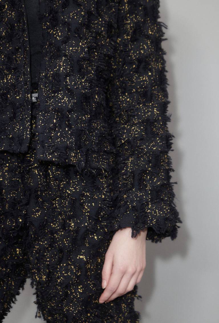 Odeeh Gold Sprinkled Fringes Jacke, Midnight Neuheiten