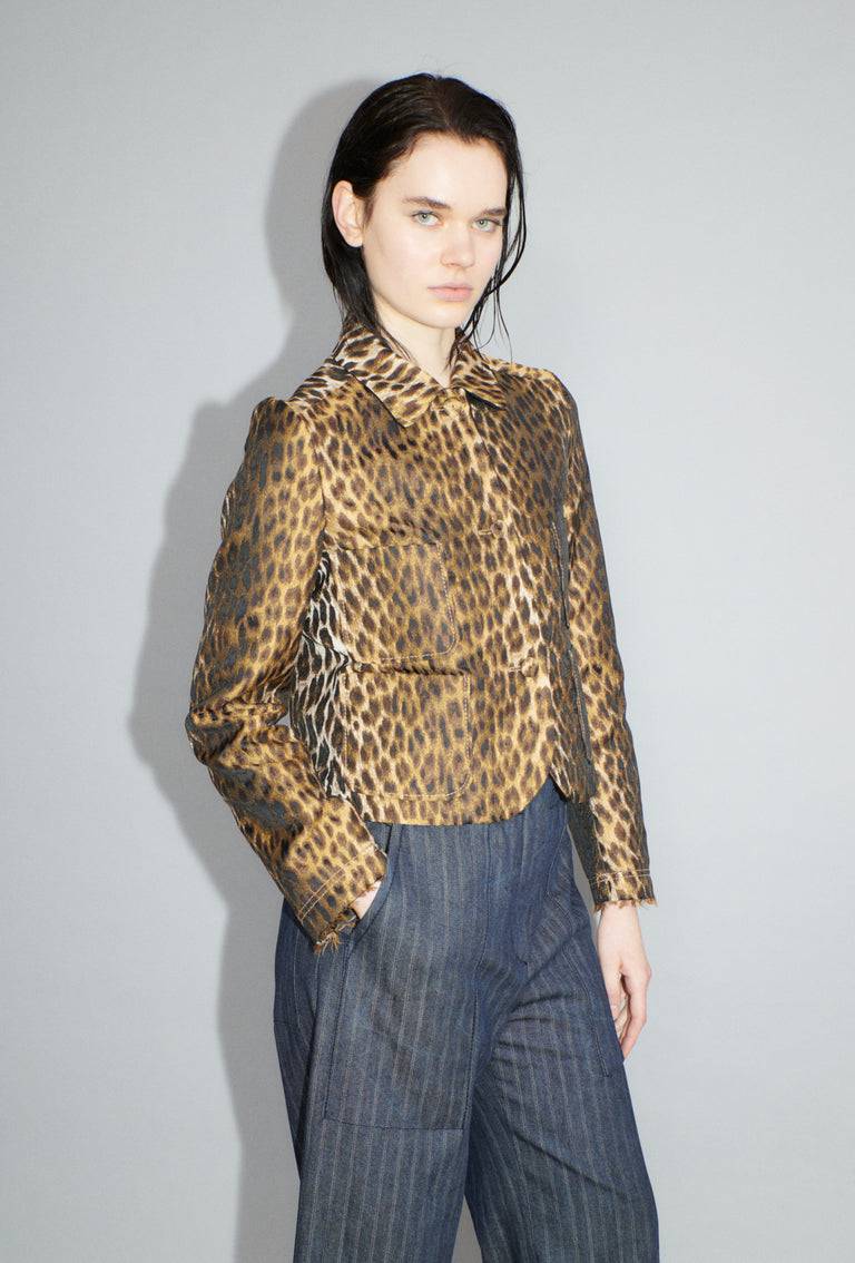 Odeeh Leopard Jaquard Jacke, Hazelnut Sonderangebote