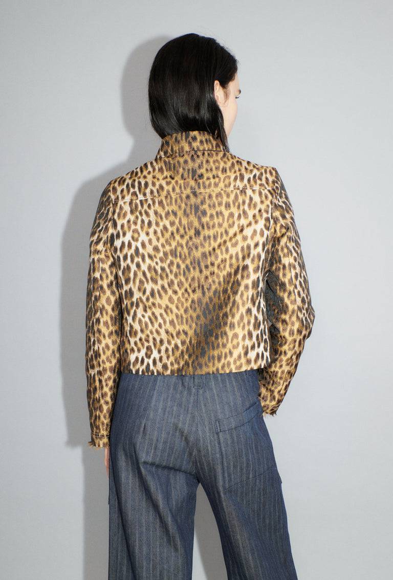Odeeh Leopard Jaquard Jacke, Hazelnut Sonderangebote