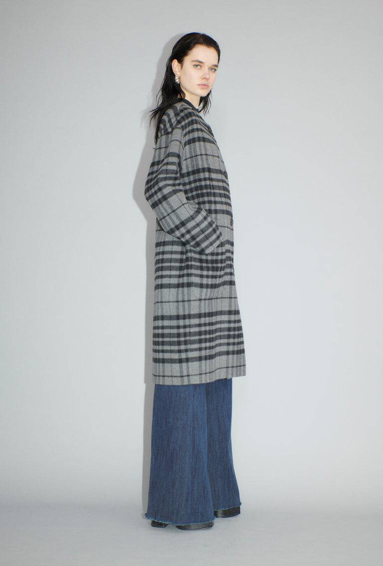 Odeeh Double Check Mantel, Flannel Grey Kostenlose Rückgabe