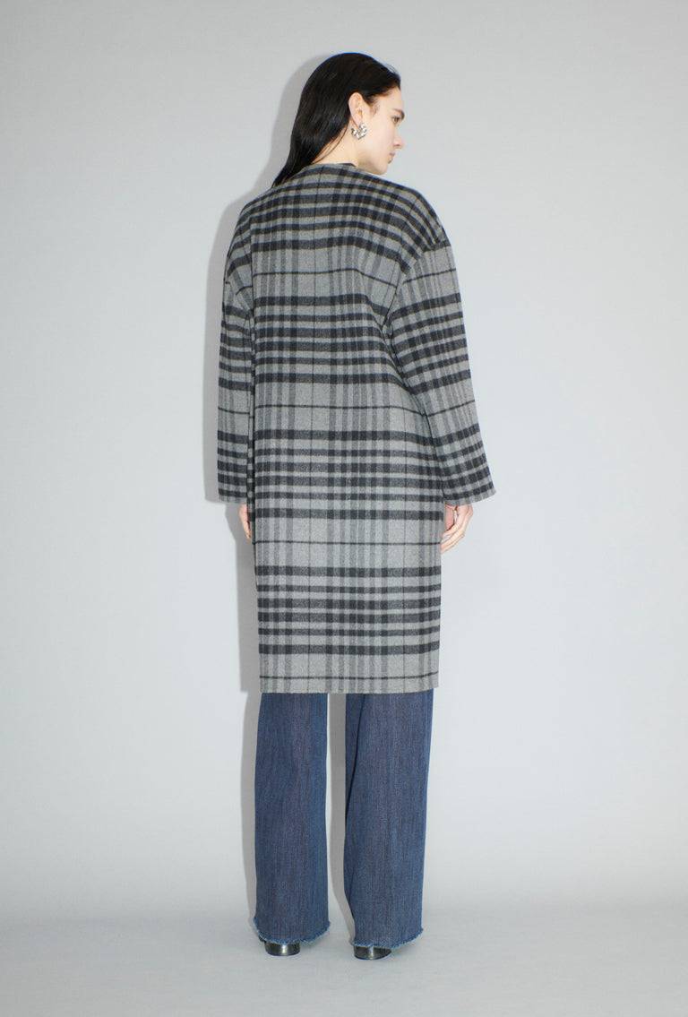Odeeh Double Check Mantel, Flannel Grey Kostenlose Rückgabe