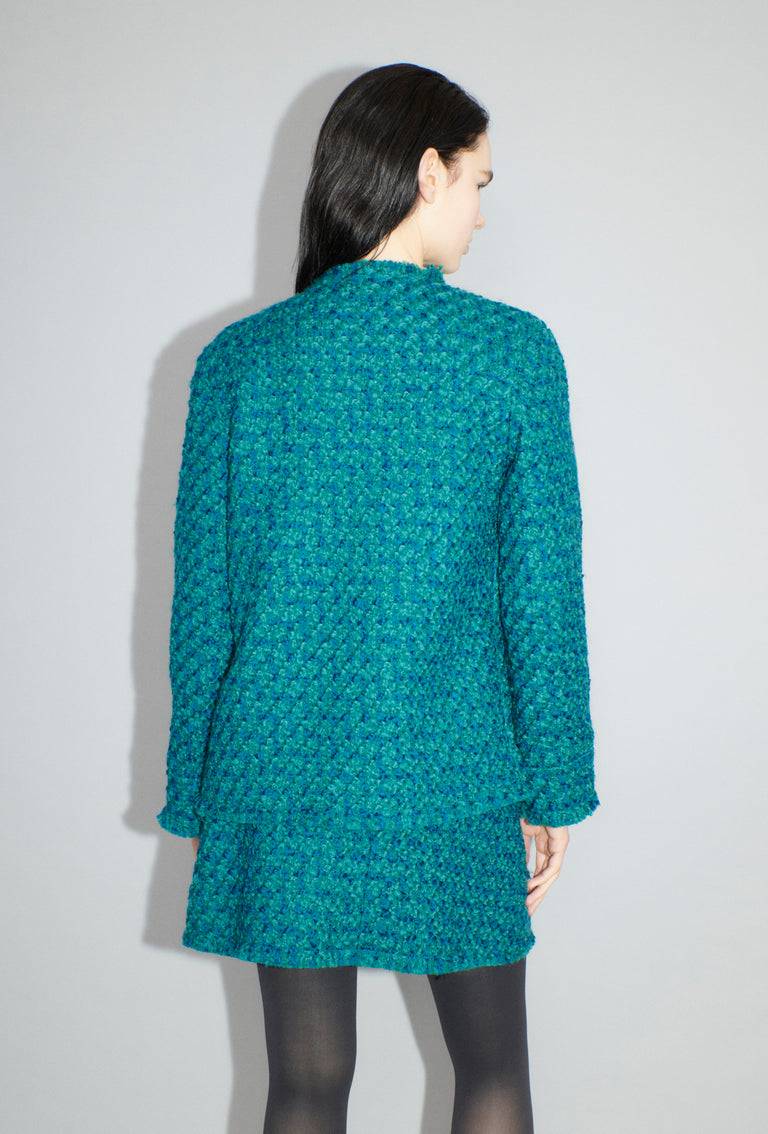 Odeeh Bouclé Tweed Jacke, Dark Peacock Letzte 3 Tage