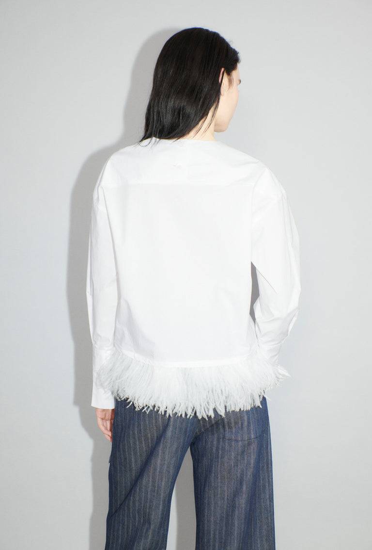 Odeeh Crushed Popeline Bluse, White Online