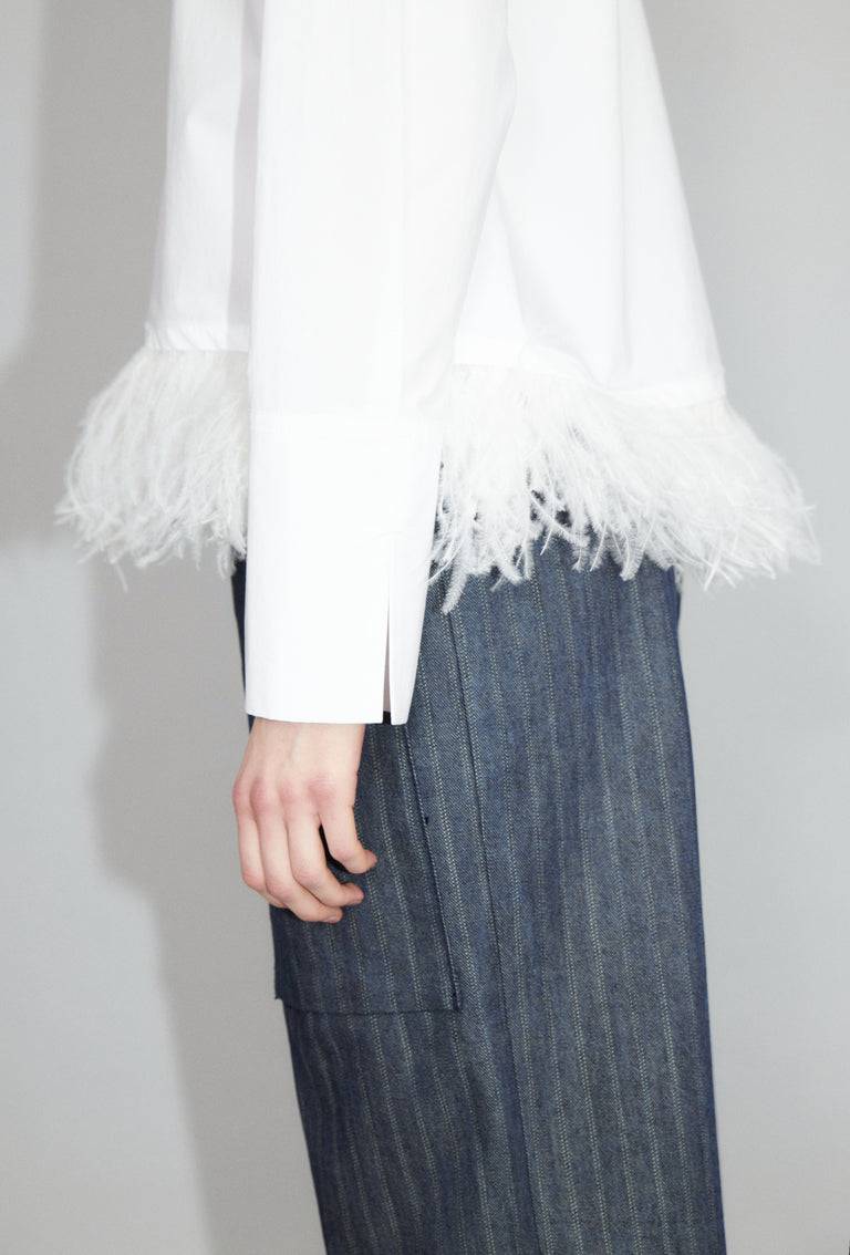 Odeeh Crushed Popeline Bluse, White Online