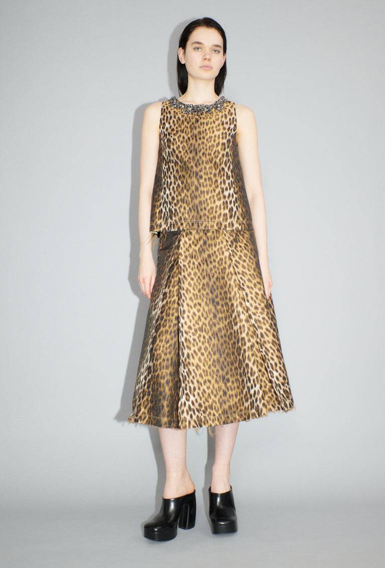 Odeeh Leopard Jaquard Top, Hazelnut Outlet