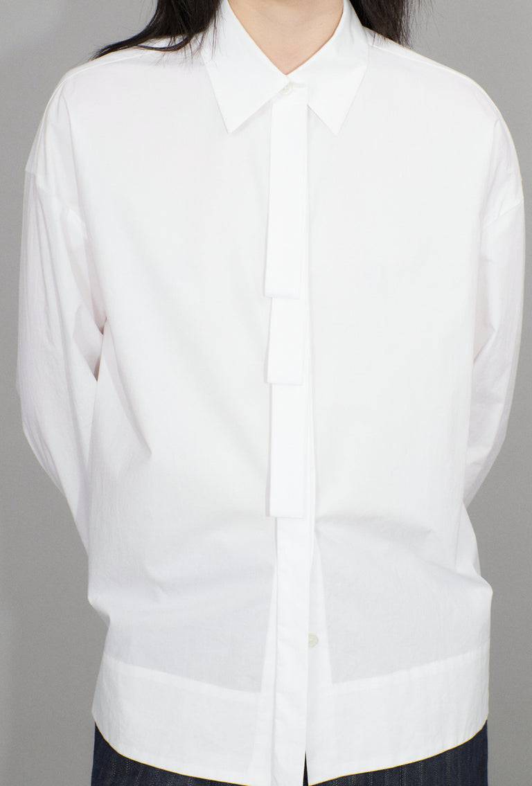Odeeh Crushed Popeline Bluse, White Auslauf