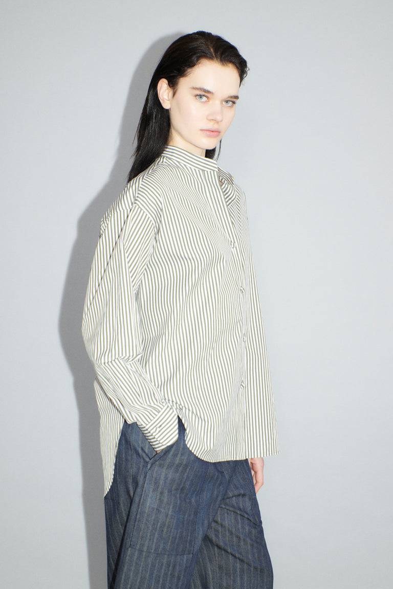 Odeeh Shirt Stripes Bluse, Dark Khaki Angebote