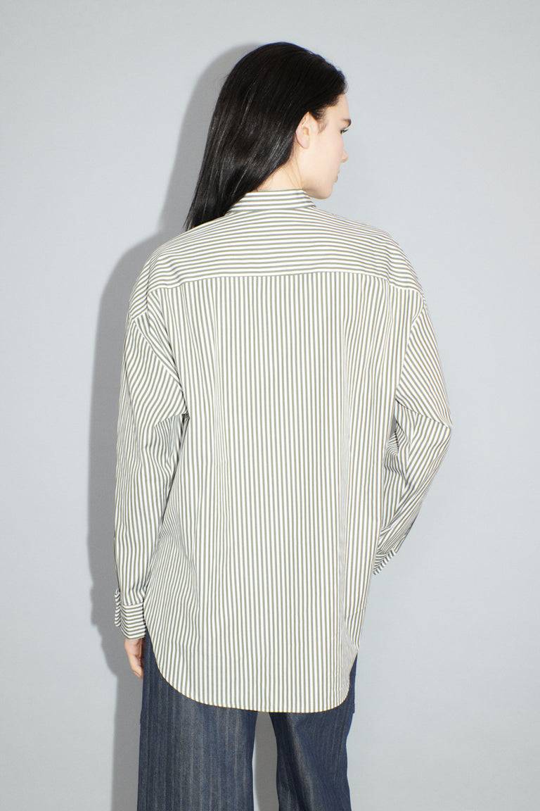 Odeeh Shirt Stripes Bluse, Dark Khaki Angebote