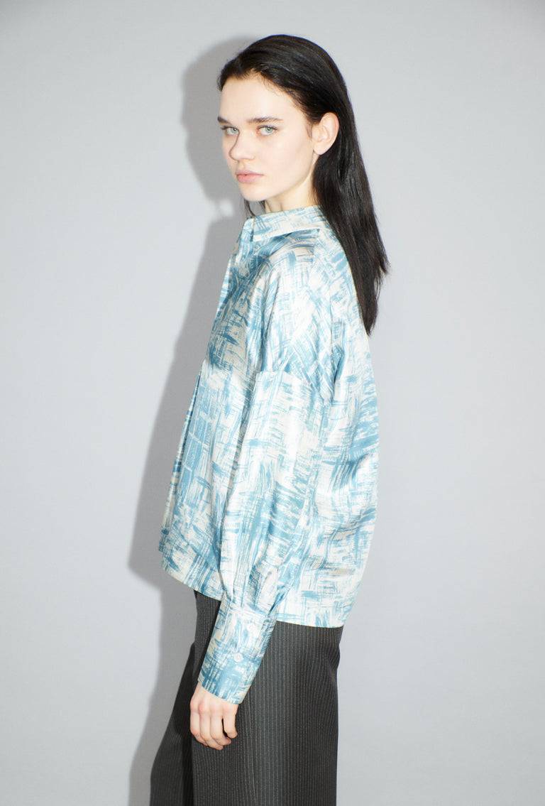Odeeh Paintbrush Texture Bluse, Nordic Blue Hotsell
