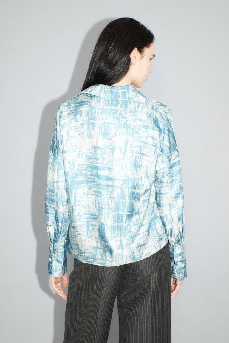 Odeeh Paintbrush Texture Bluse, Nordic Blue Hotsell