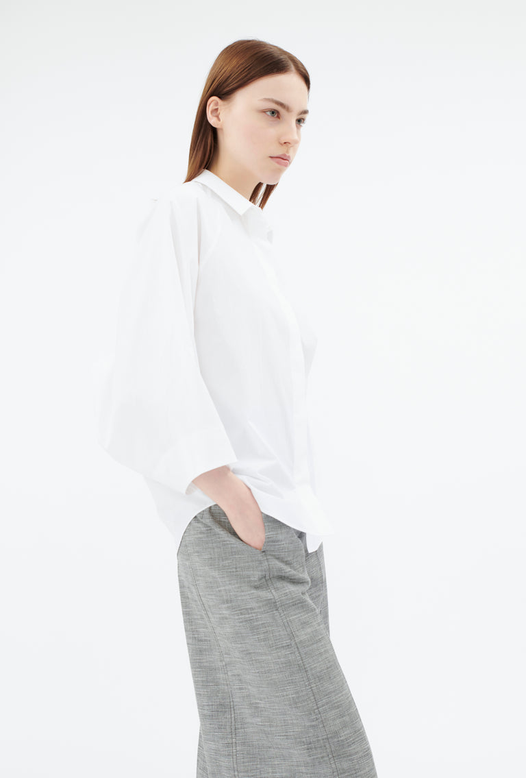 Odeeh Cotton Popeline Bluse, White Limitierter Zeitrabatt