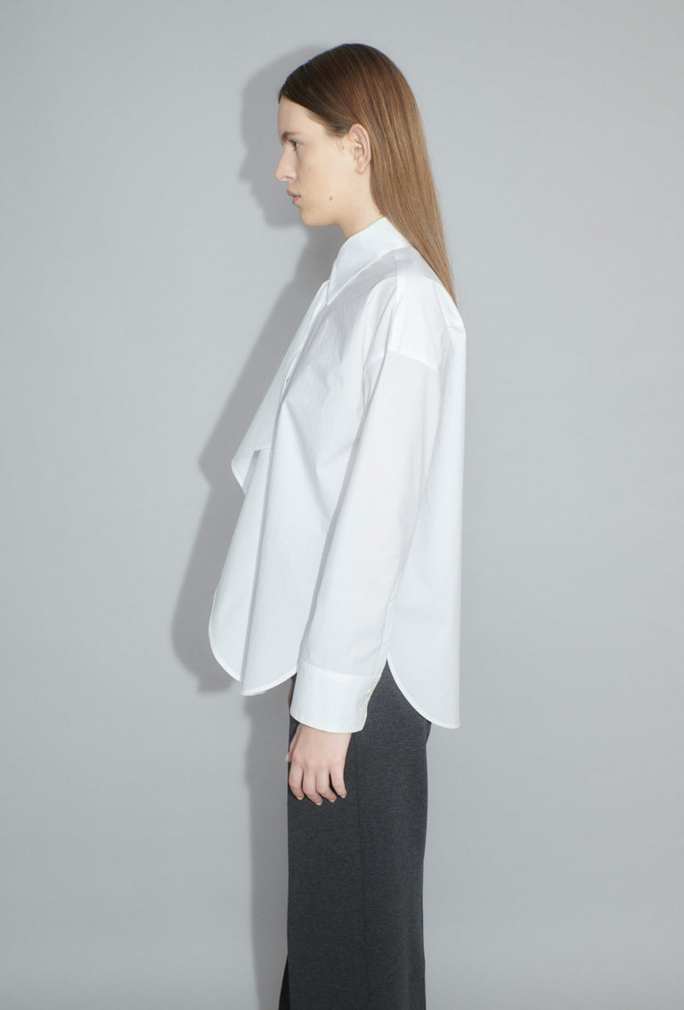 Odeeh Crushed Popeline Bluse, White Fabrikpreis