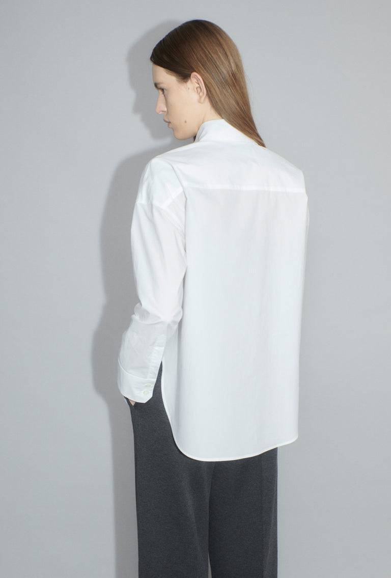 Odeeh Crushed Popeline Bluse, White Fabrikpreis