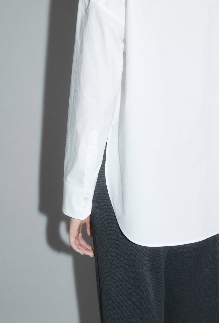 Odeeh Crushed Popeline Bluse, White Fabrikpreis