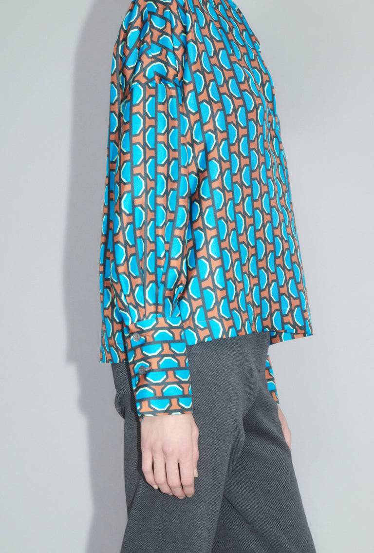 Odeeh Fancy Grid Bluse, Burnt Orange Sonderangebot