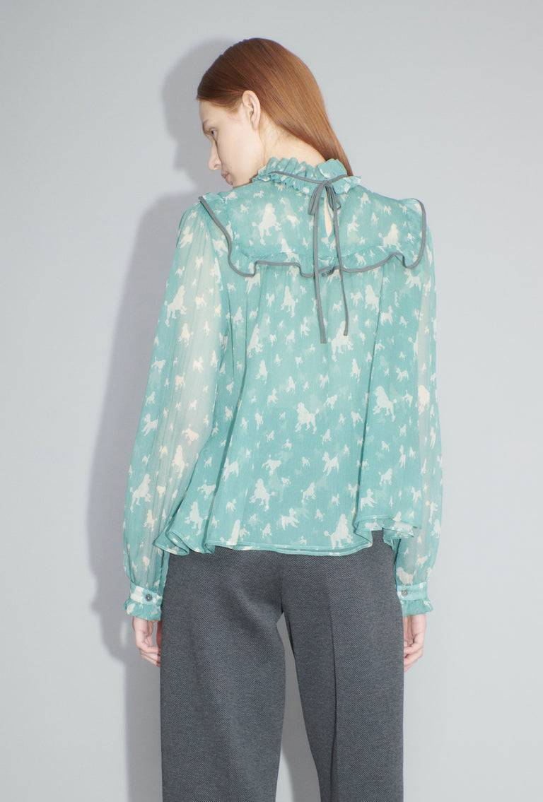 Odeeh Mini Poodles Bluse, Sea Green Rabatt