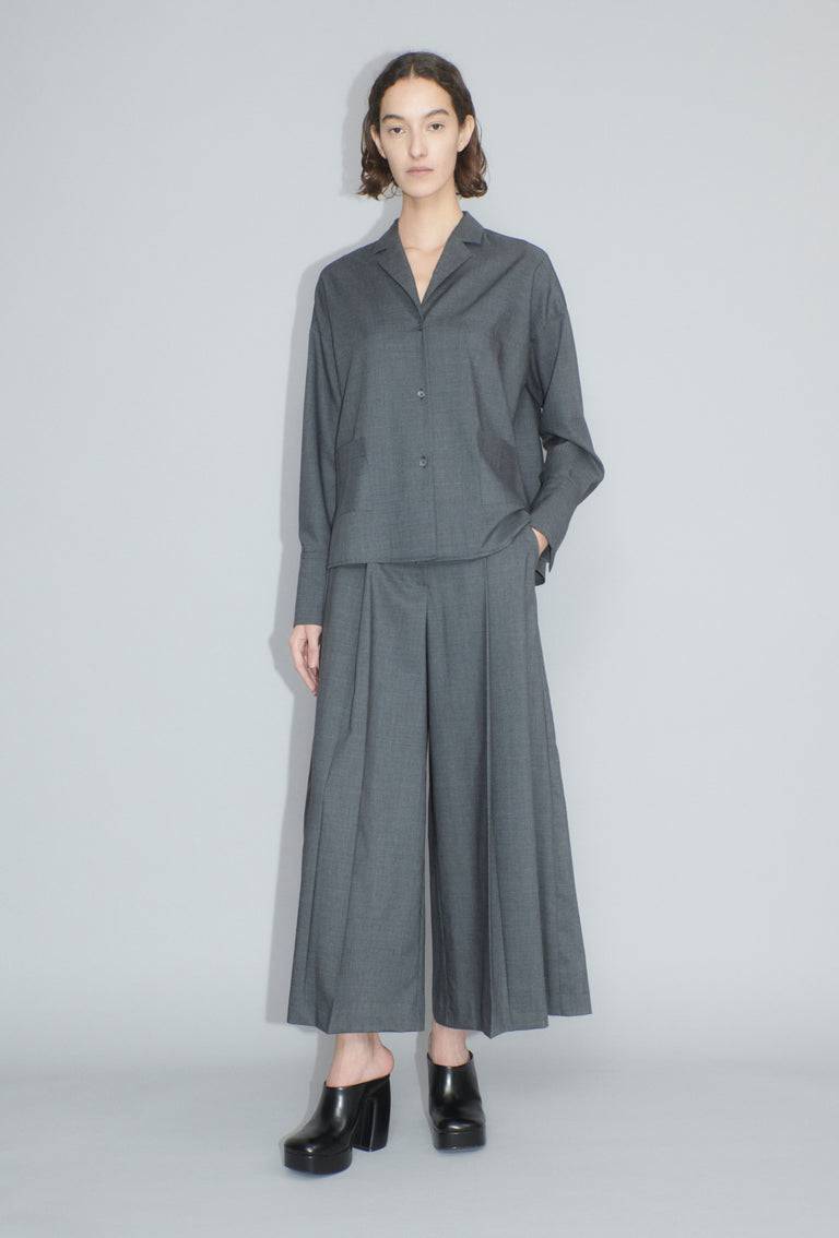 Odeeh Super Light Wool Bluse, Charcoal Versandkostenfrei