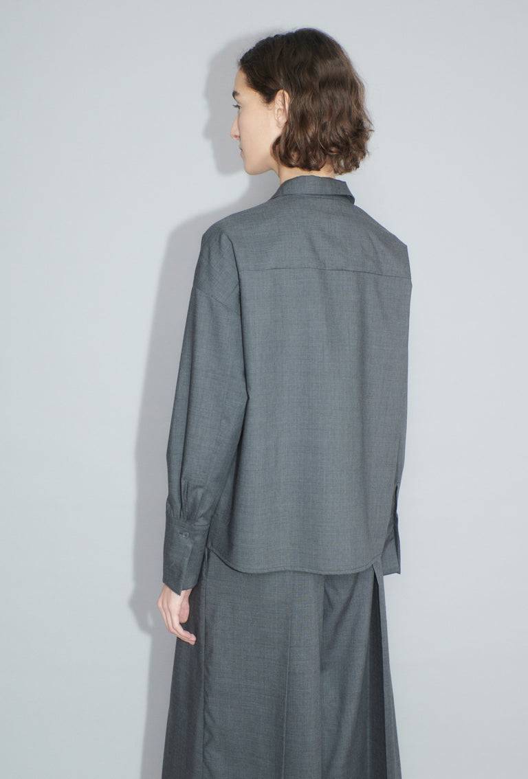 Odeeh Super Light Wool Bluse, Charcoal Versandkostenfrei