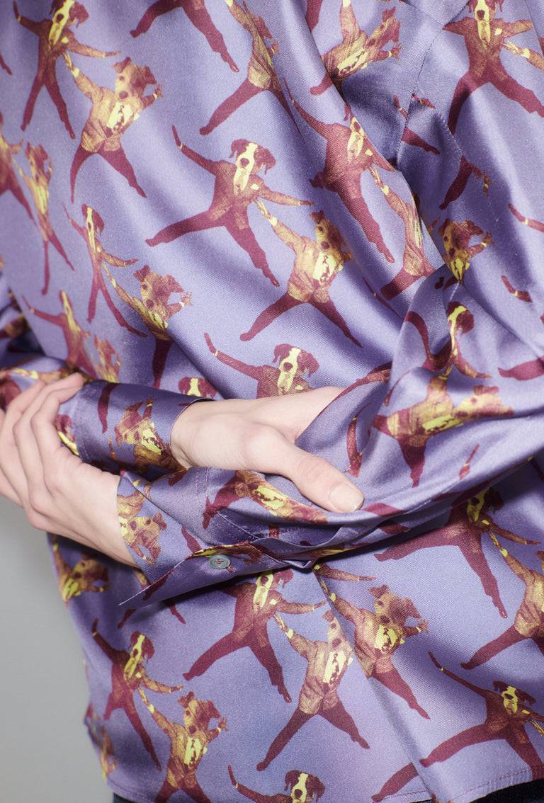 Odeeh Dancing Dogs Bluse, Lavender Flash Sale