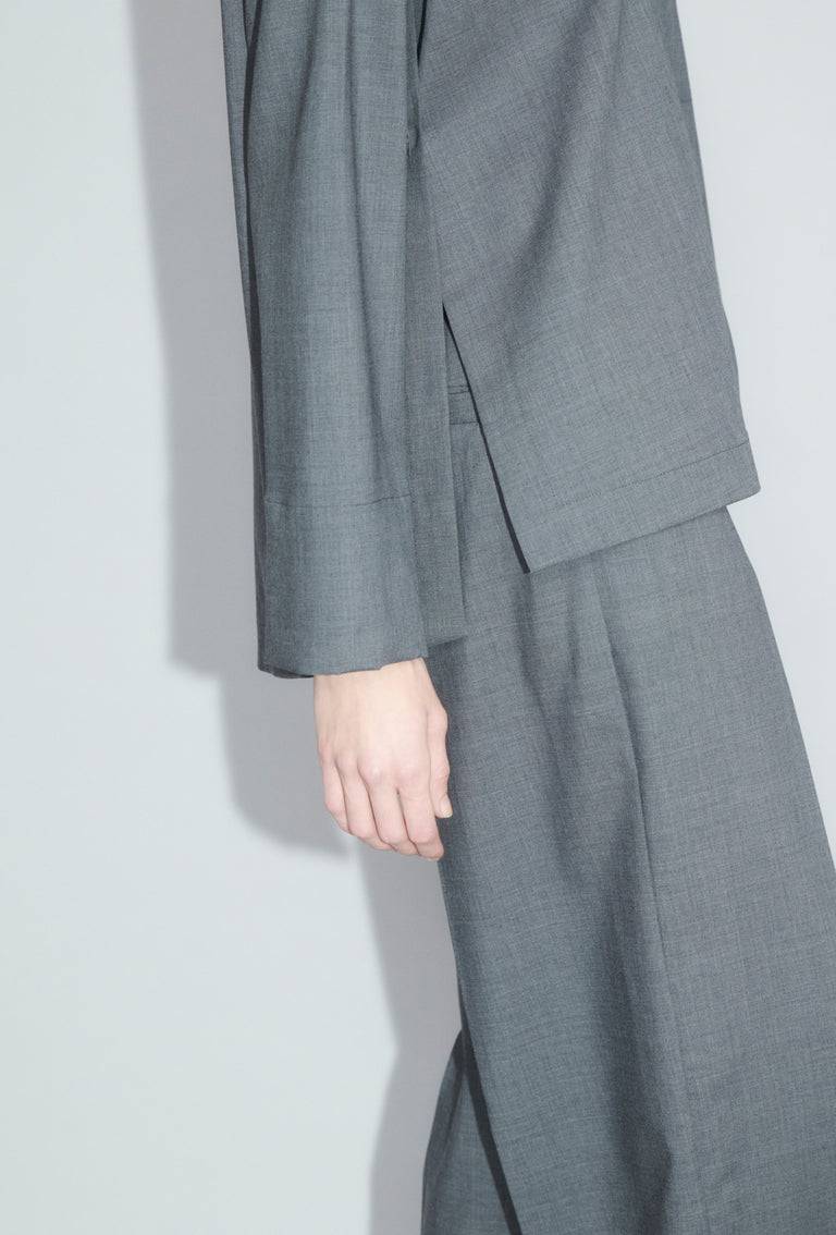 Odeeh Super Light Wool Bluse, Charcoal Preisnachlass