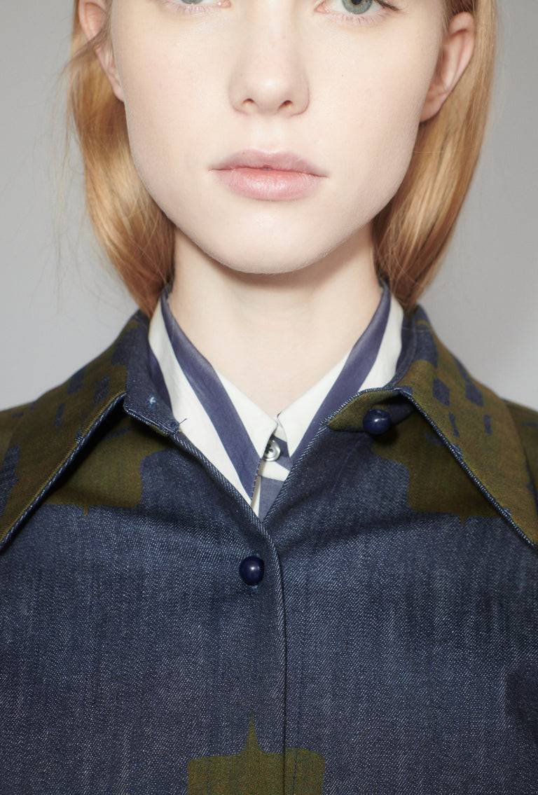 Odeeh Pigment Print Bluse, Dark Moss Saisonschlussverkauf