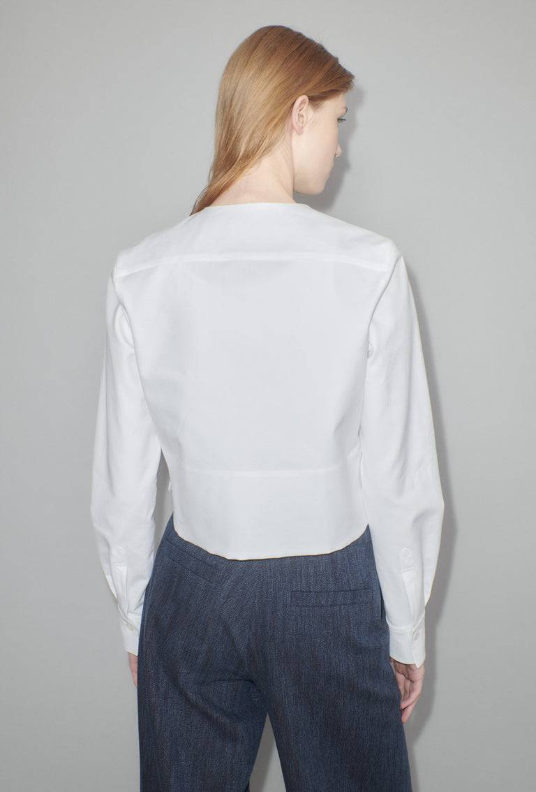 Odeeh Cotton Piquè Bluse, White Osterangebot