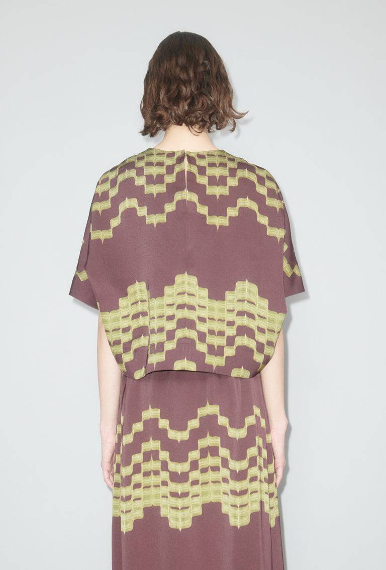 Odeeh Double Printed Degradè Bluse, Goldolive Jubiläumsangebot