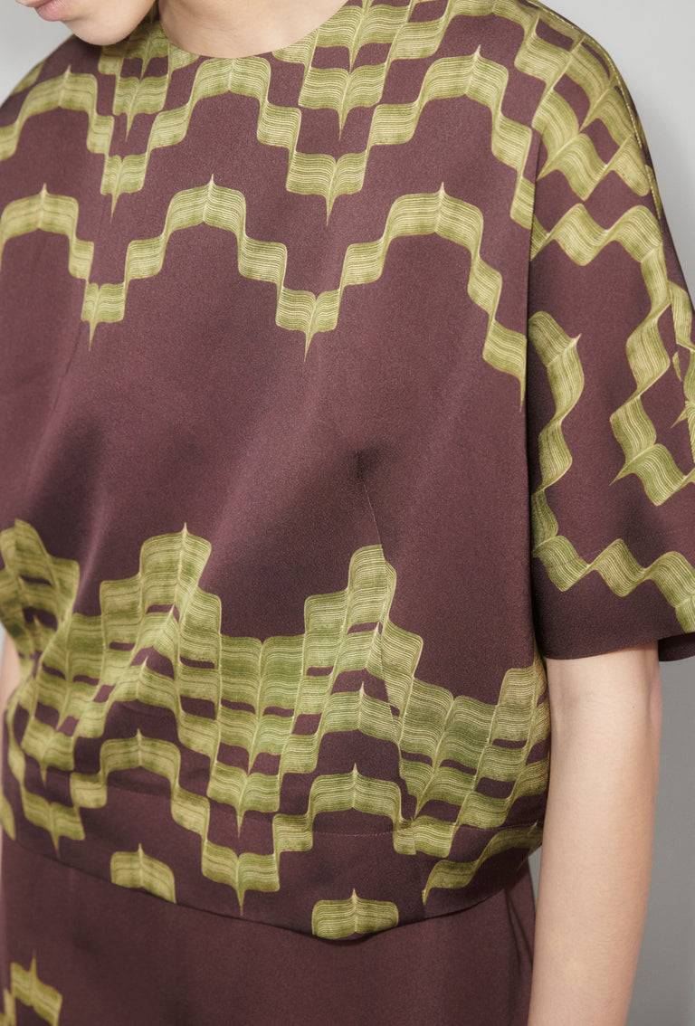 Odeeh Double Printed Degradè Bluse, Goldolive Jubiläumsangebot