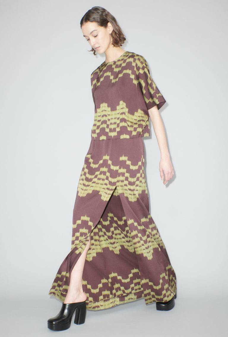 Odeeh Double Printed Degradè Bluse, Goldolive Jubiläumsangebot