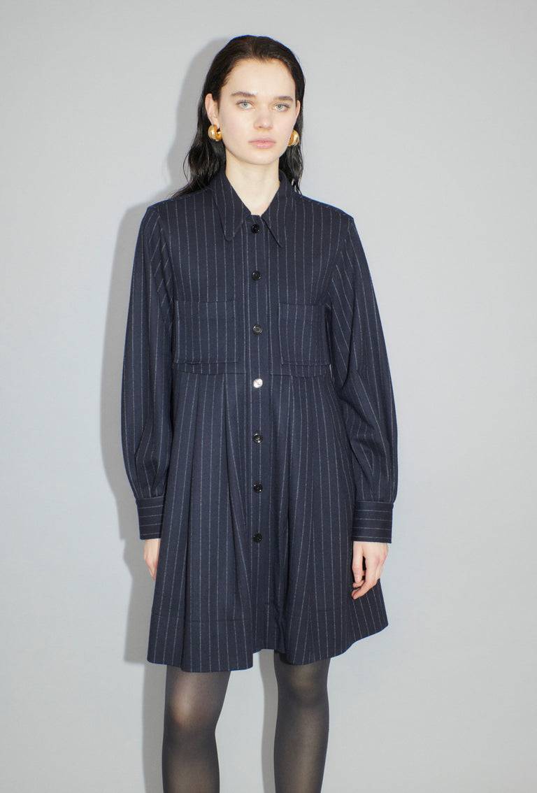 Odeeh Pin Stripe Jersey Kleid, Navy Tägliche Deals