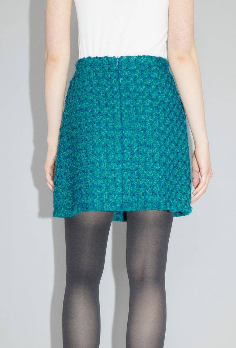Odeeh Bouclé Tweed Rock, Dark Peacock Riesige Ersparnisse