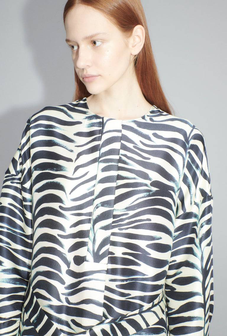Odeeh Big Op-Art Tree Kleid, Black White Bis zu 60% Rabatt