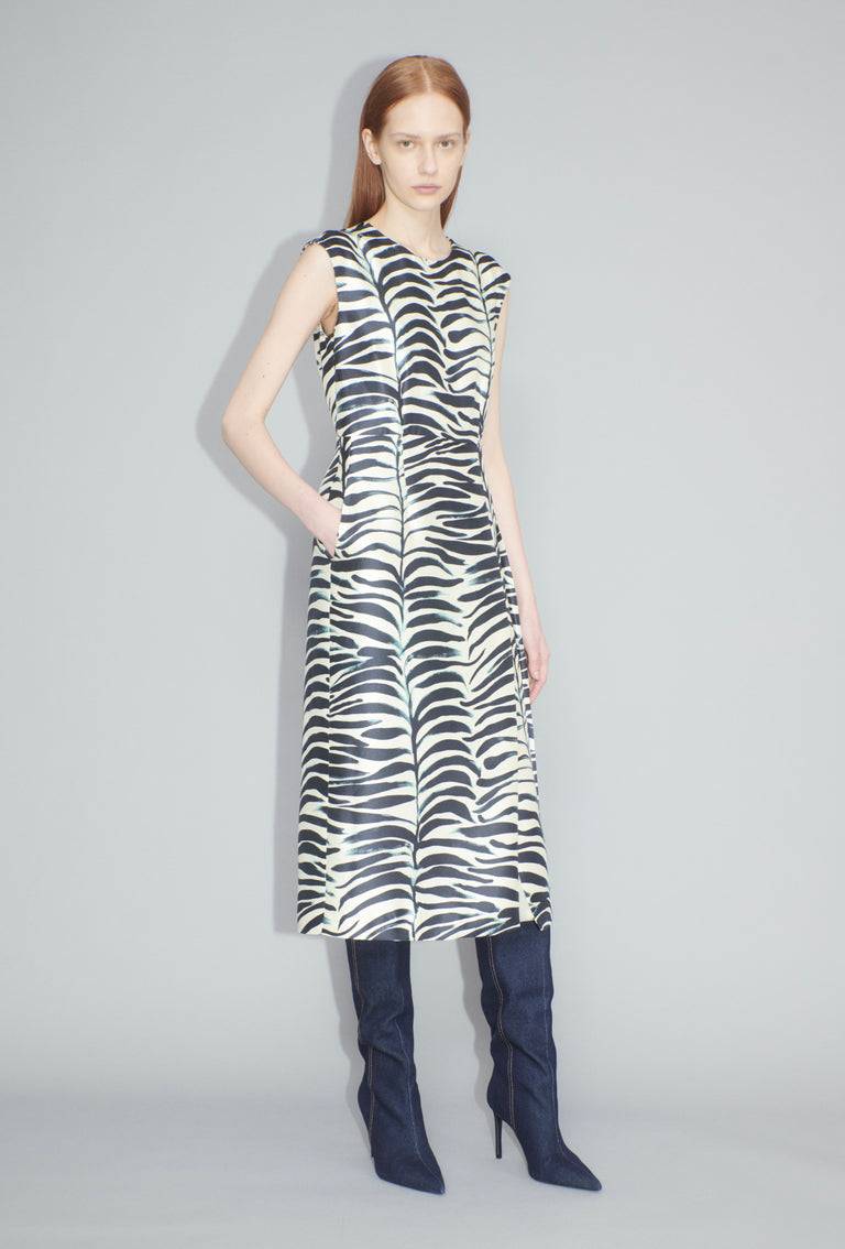 Odeeh Big Op-Art Tree Kleid, Black White Bis zu 65% Rabatt