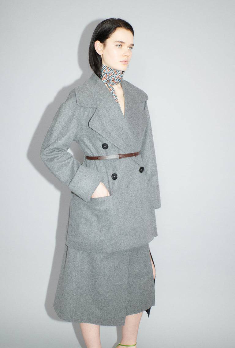 Odeeh Original Light Loden Kurzmantel, Flannel Grey Clearance-Verkauf