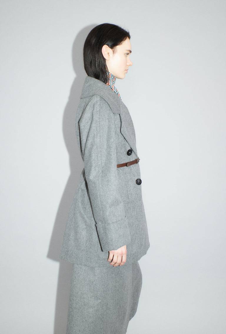 Odeeh Original Light Loden Kurzmantel, Flannel Grey Clearance-Verkauf