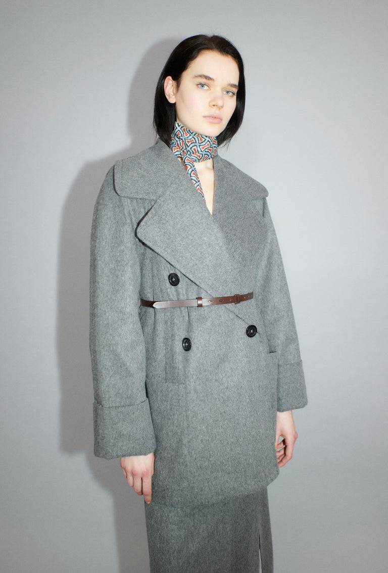Odeeh Original Light Loden Kurzmantel, Flannel Grey Clearance-Verkauf