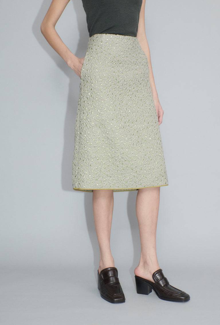 Odeeh Wool Cloqué Rock, Seaweed Speichern exportieren