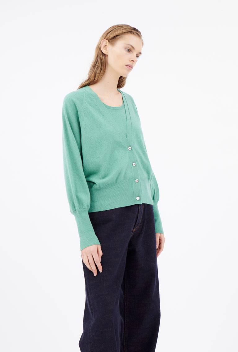 Odeeh Light Cashmere Cardigan, Mermaid Green Outlet