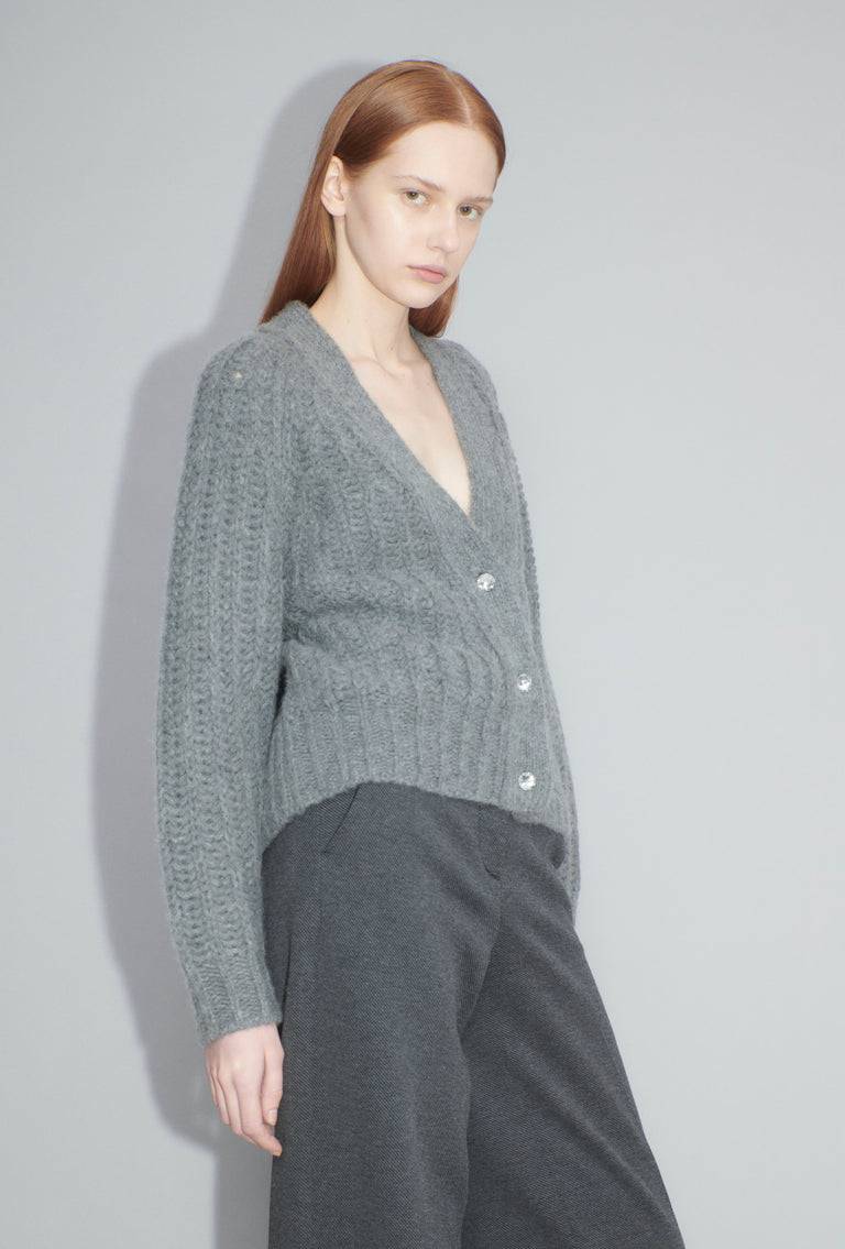 Odeeh Cashair Cardigan, Heather Grey Verkauf