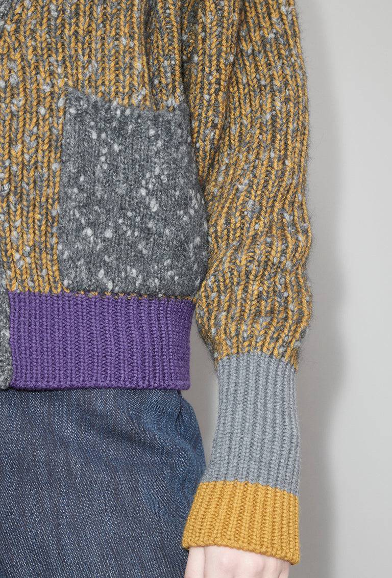 Odeeh Slub Tweed Cardigan, Olive Brown im Angebot