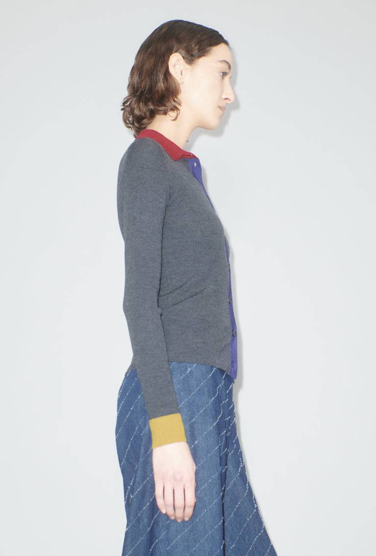 Odeeh Stretch Merino Cardigan, Charcoal Kostenloser Versand